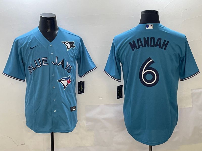 Men Toronto Blue Jays #6 Manoah Light Blue White Game 2025 Nike MLB Jersey style 3->toronto blue jays->MLB Jersey